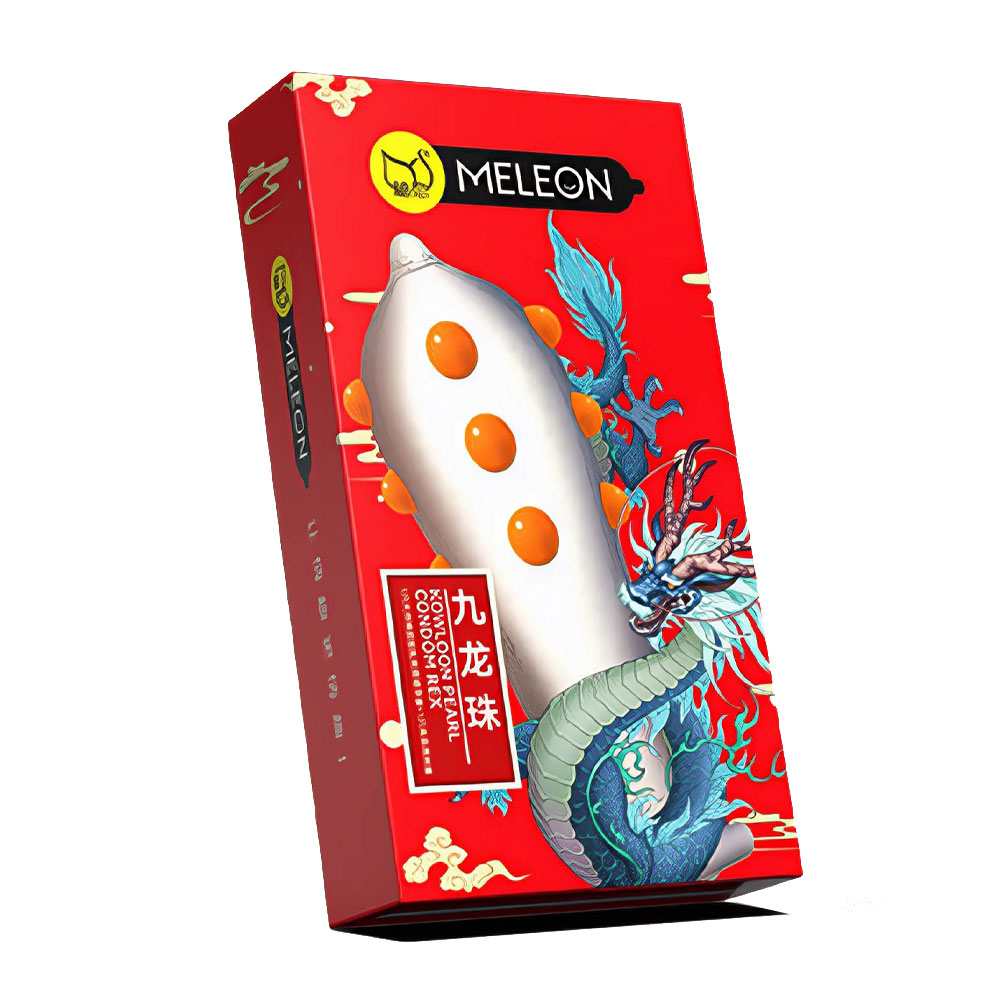 Bao cao su Meleon Dragon Pearl Đỏ 9 hạt bi nổi hộp 2 cái
