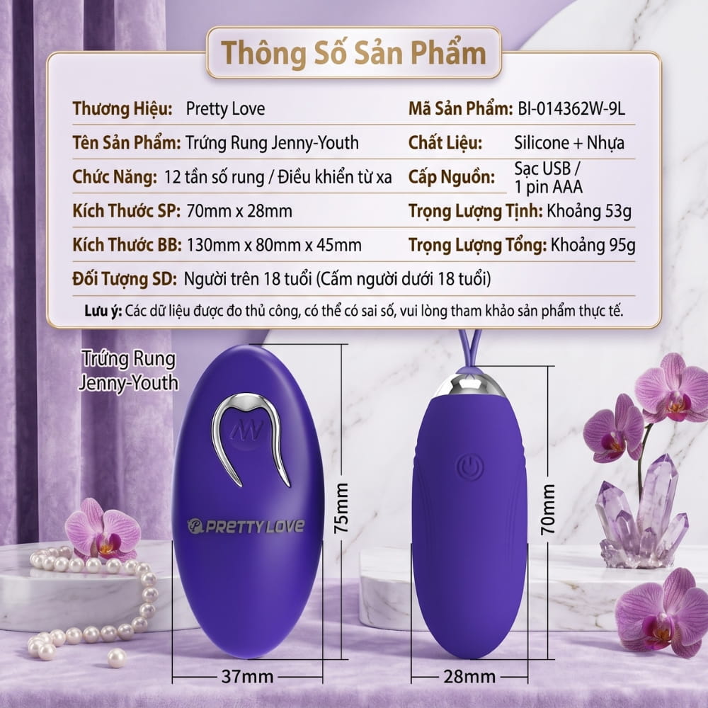 Trứng rung Pretty Love Jenny-Youth Remote