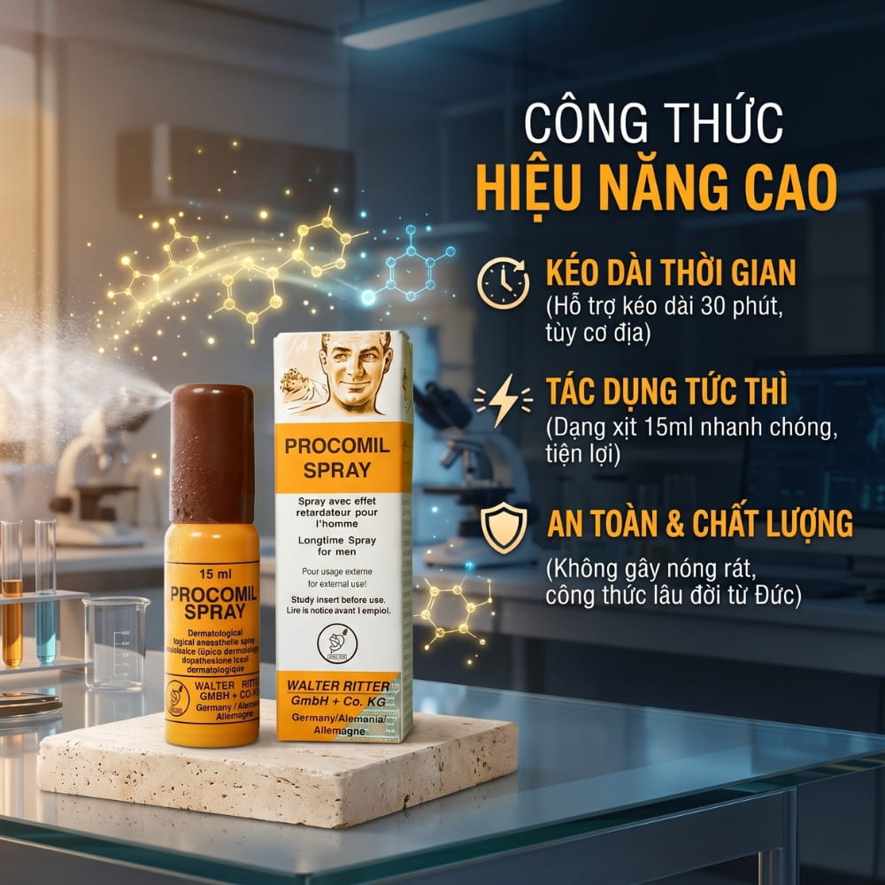 Xịt chống xuất tinh sớm Procomil Spray 15ml