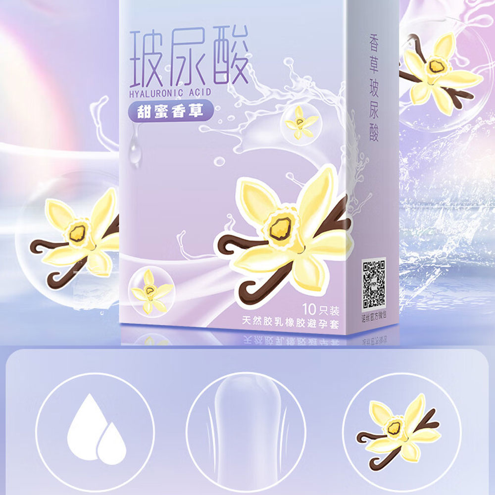 Bao cao su Nox HA Vanilla siêu mỏng nhiều gel hộp 10 cái