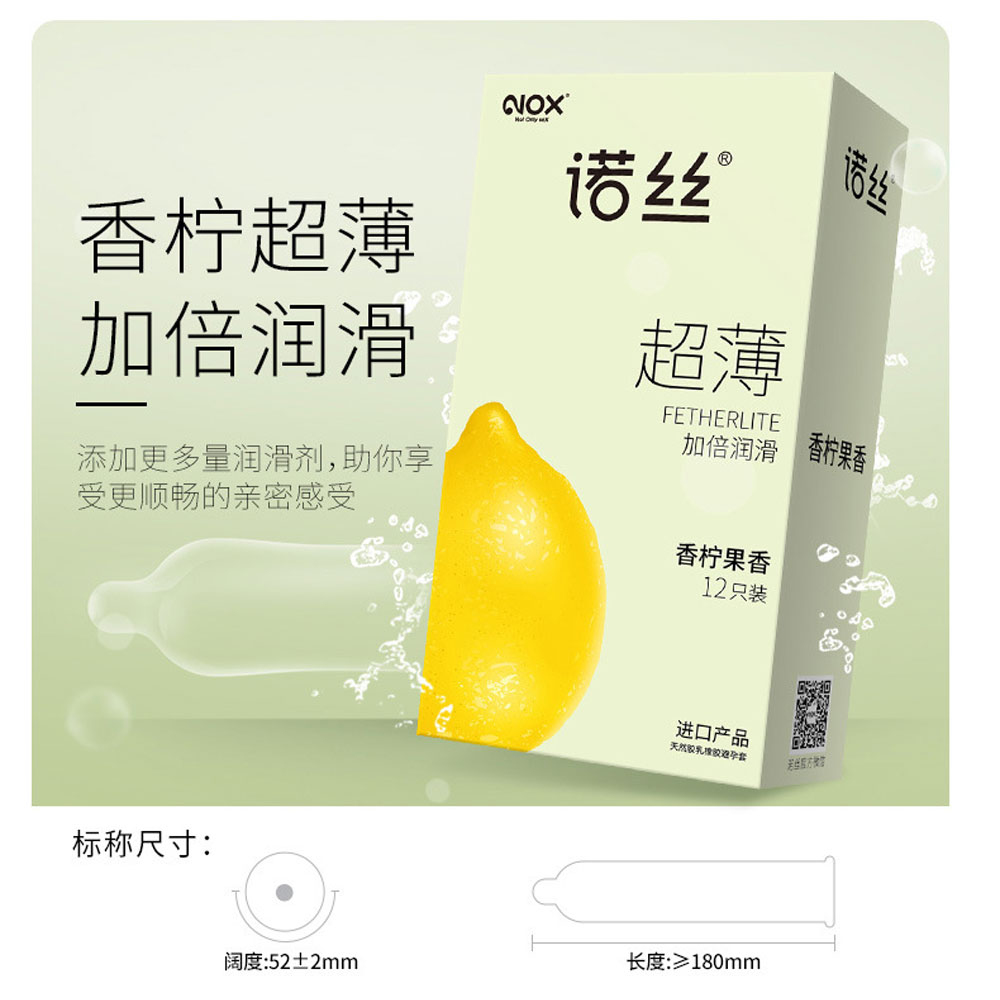 Bao cao su Nox Fruity Lime hương chanh hộp 12 cái