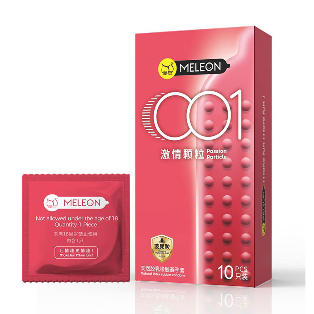 Bao cao su Meleon 001 Passion Particle hạt nổi kích thích hộp 10 cái