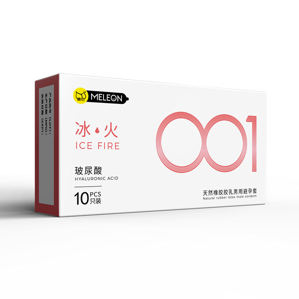 Bao cao su Meleon HA 001 Ice Fire siêu mỏng gel nóng lạnh hộp 10 cái