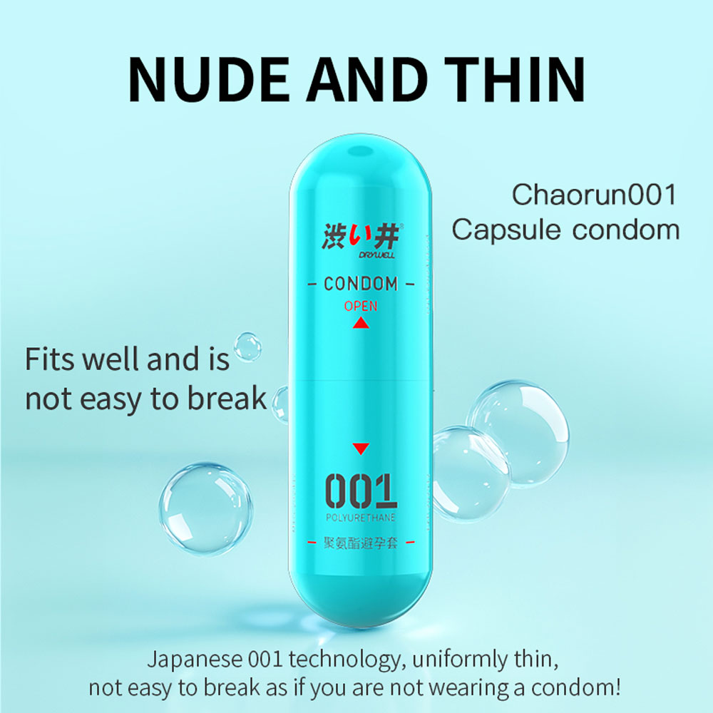 Bao Cao Su Drywell PU 001 Nude & Thin – Siêu Mỏng, Tăng Cảm Giác Chân Thật – Vỉ 3 Cái