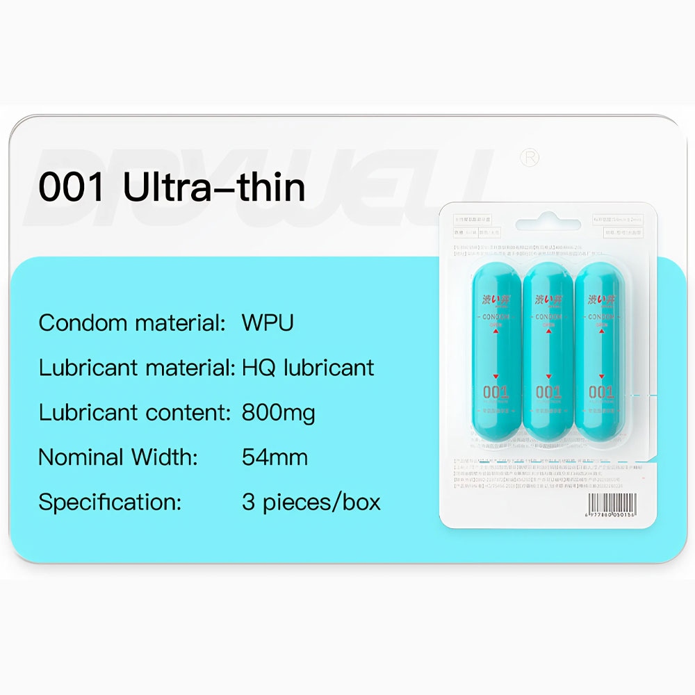 Bao Cao Su Drywell PU 001 Nude & Thin – Siêu Mỏng, Tăng Cảm Giác Chân Thật – Vỉ 3 Cái