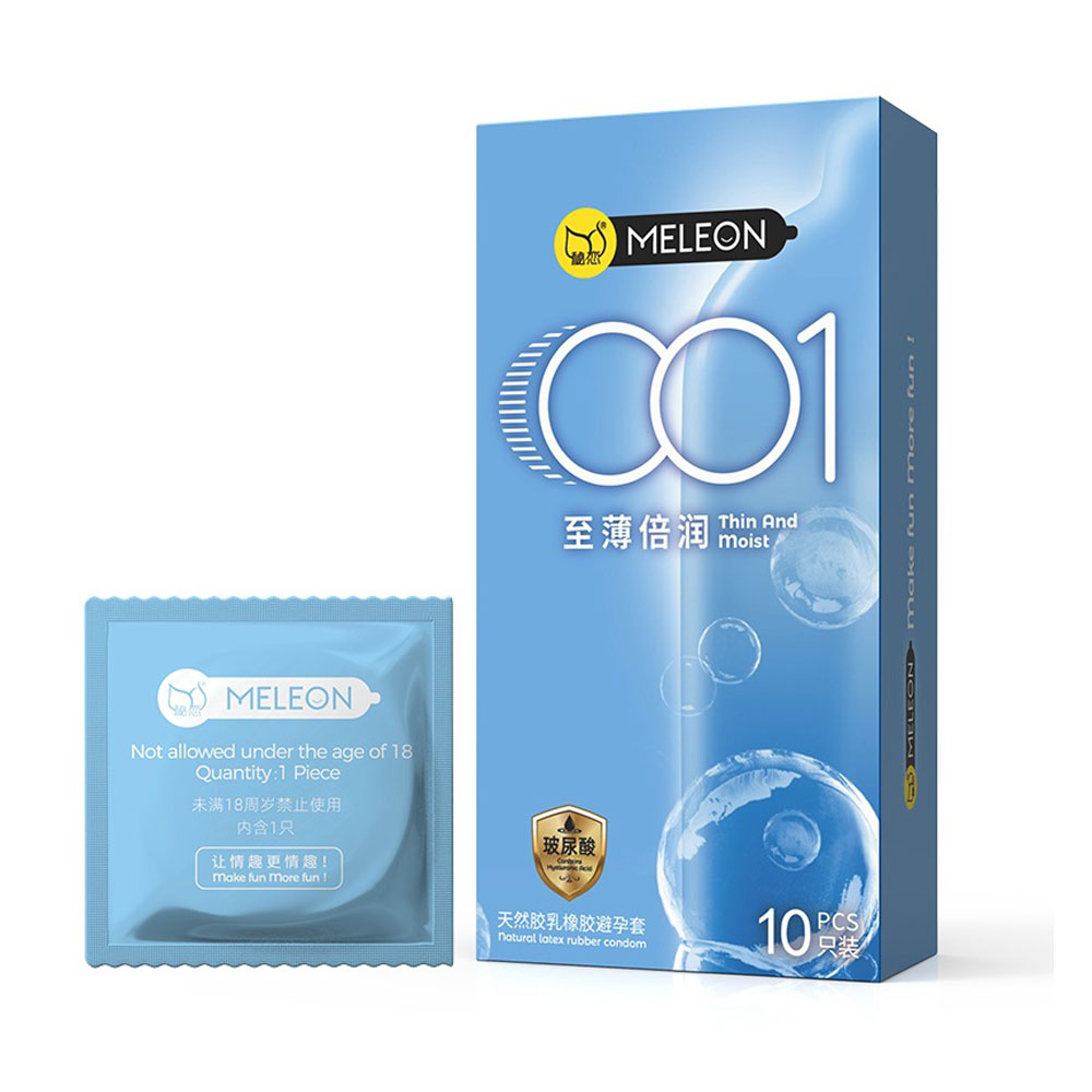 Bao cao su Meleon 001 Thin And Moist siêu mỏng nhiều gel hộp 10 cái