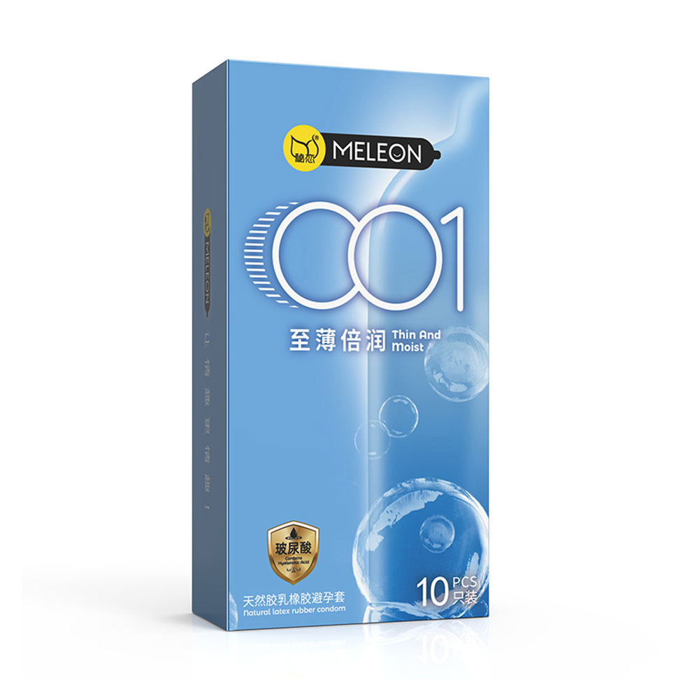 Bao cao su Meleon 001 Thin And Moist siêu mỏng nhiều gel hộp 10 cái