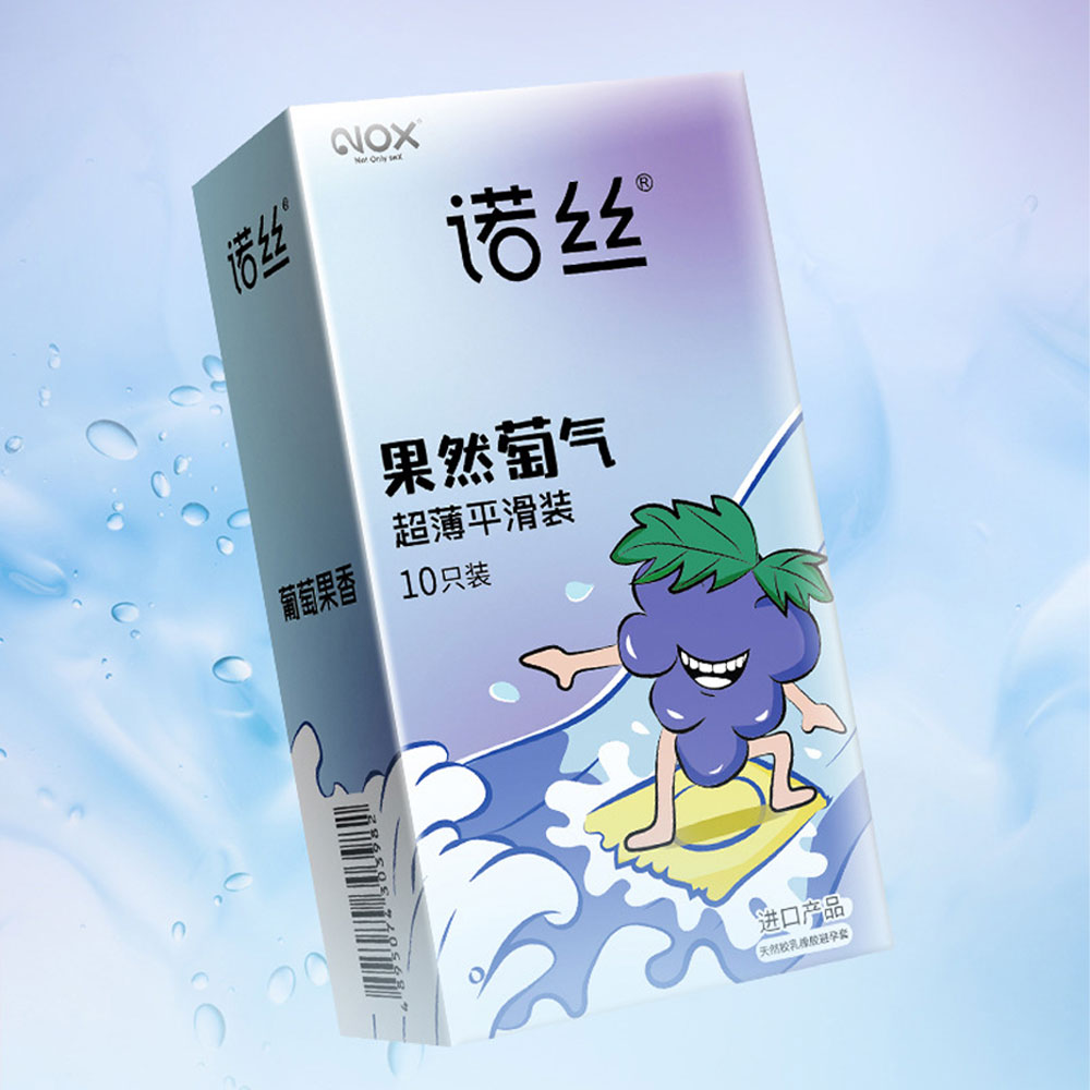 Bao cao su Nox Sure Enough Grape hương nho siêu mỏng hộp 10 cái