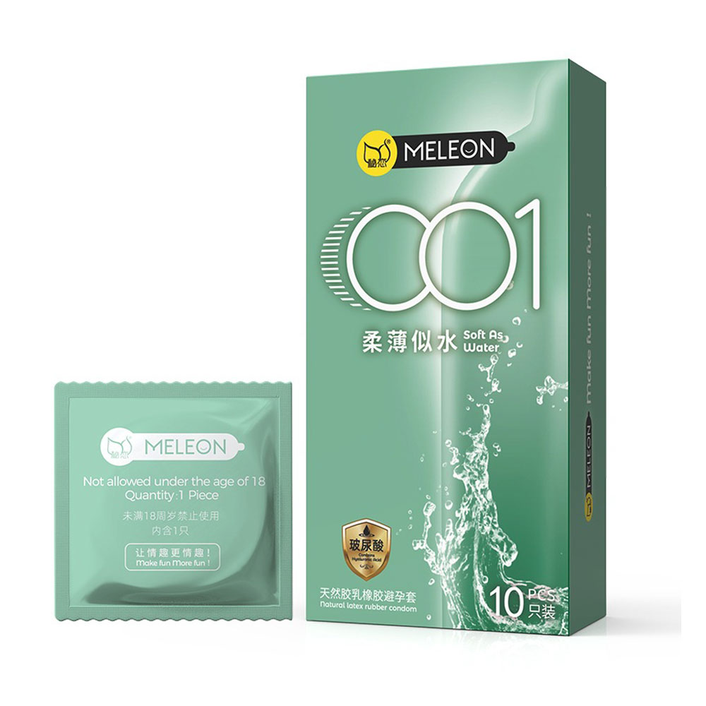 Bao cao su Meleon 001 Soft As Water siêu mỏng nhiều gel hộp 10 cái
