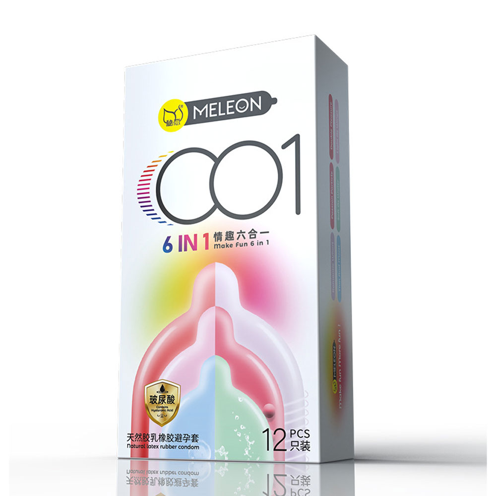 Bao cao su Meleon 001 6 In 1 combo mix hộp 12 cái