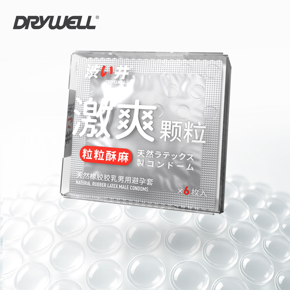 Bao Cao Su Drywell Naked Granule – Nhám Toàn Thân, Tăng Kích Thích Điểm Nhạy Cảm – Hộp 6 Cái