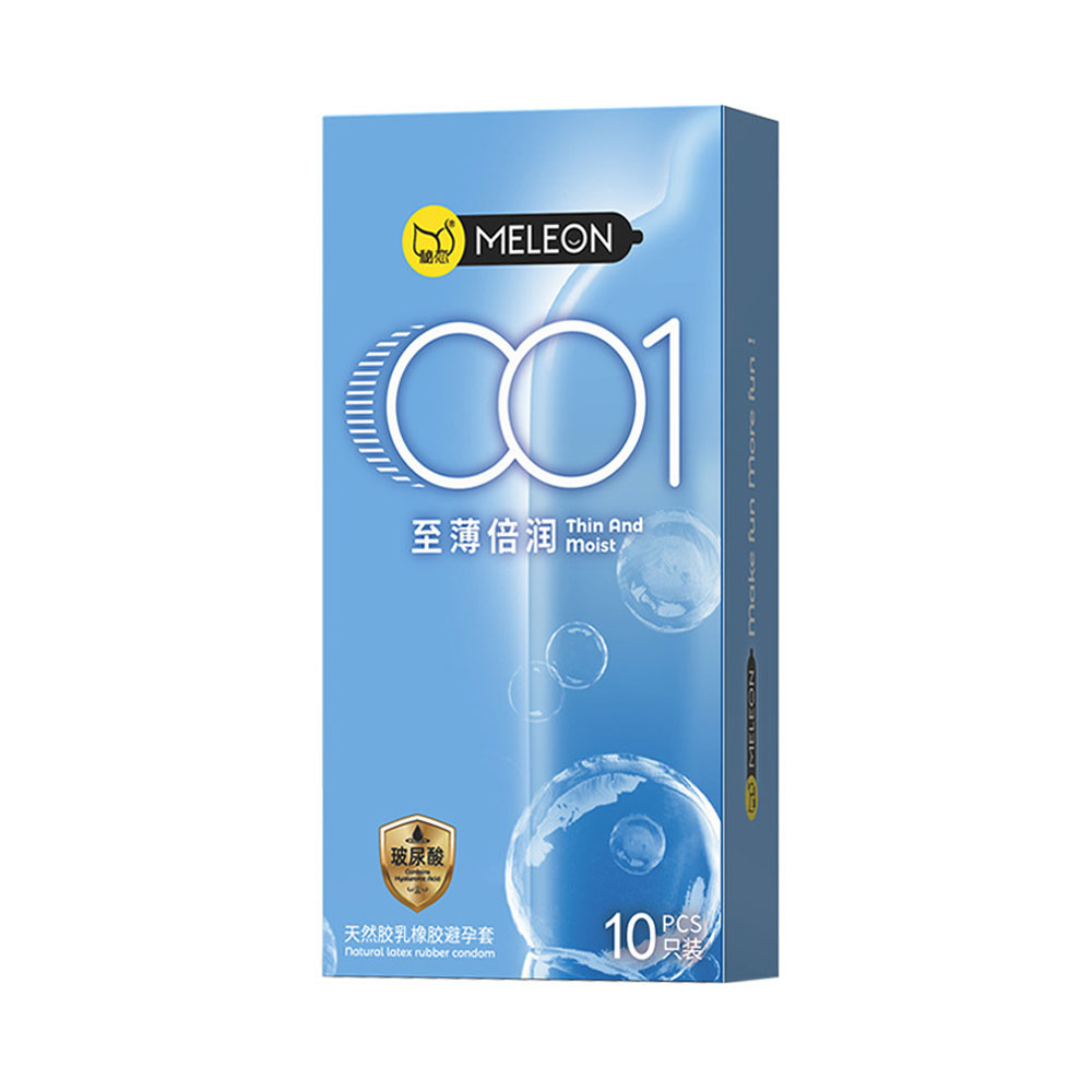 Bao cao su Meleon 001 Thin And Moist siêu mỏng nhiều gel hộp 10 cái