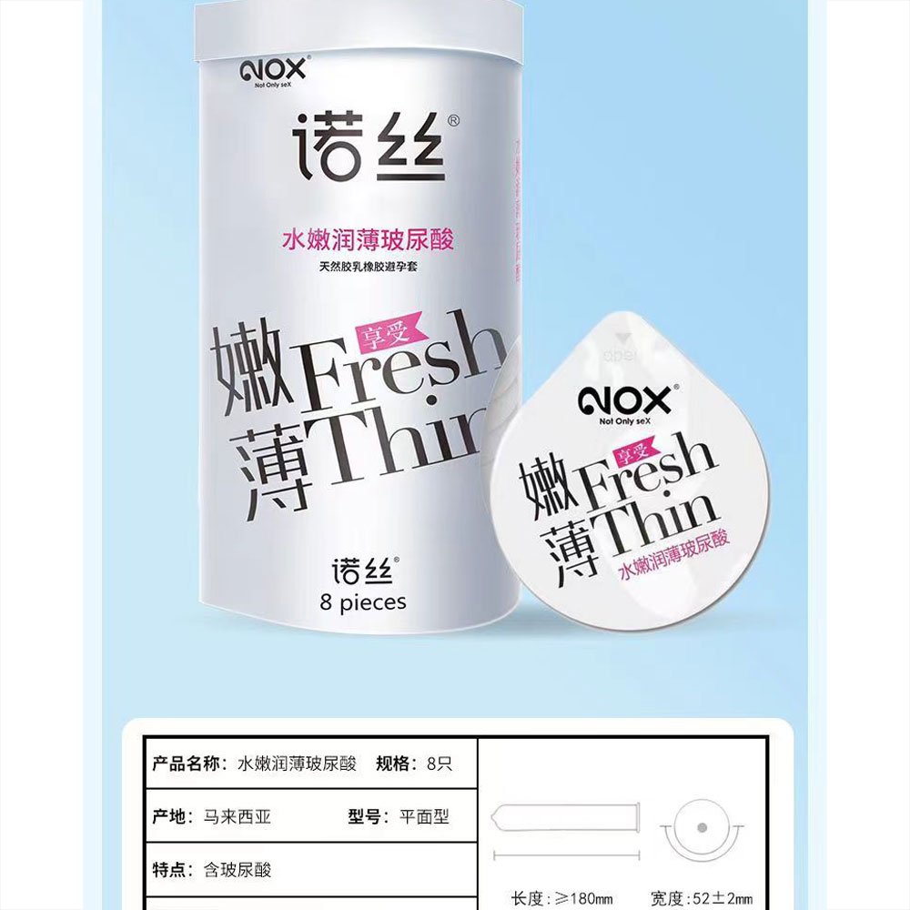 Bao cao su Nox Fresh Thin 003 HA siêu mỏng nhiều gel hộp 8 cái