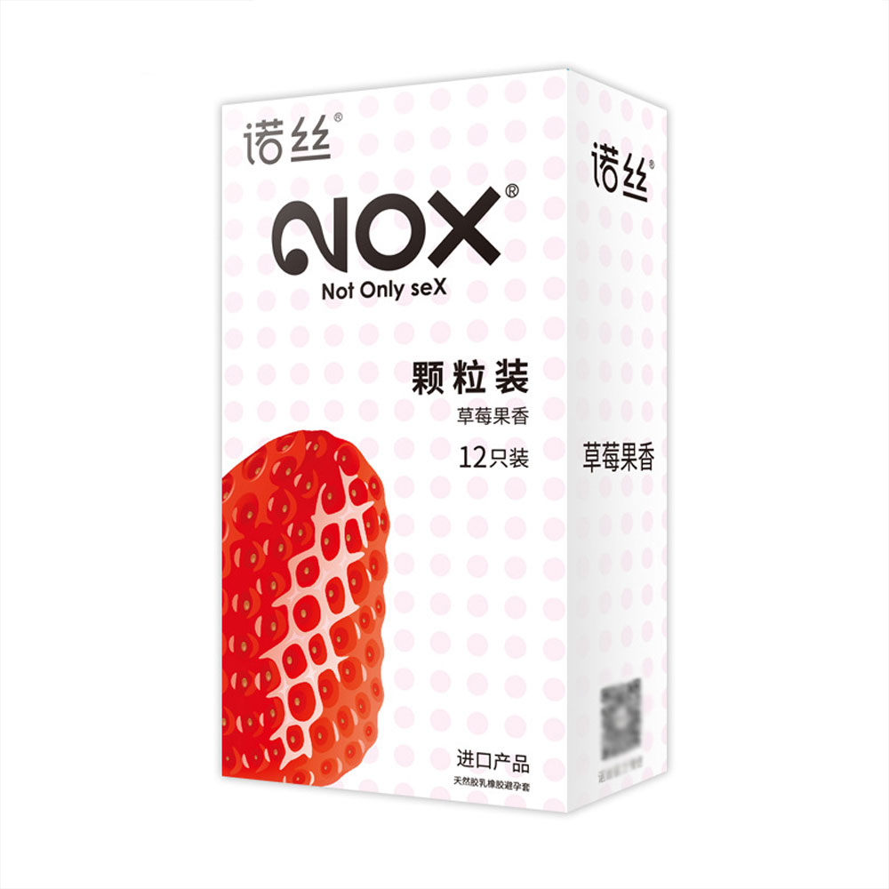 Bao cao su Nox Fruity Strawberry hương dâu tây hộp 12 cái