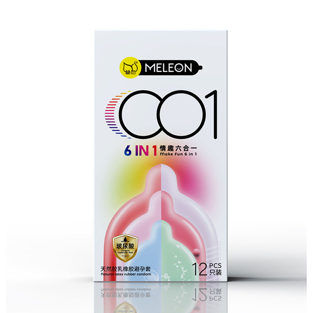 Bao cao su Meleon 001 6 In 1 combo mix hộp 12 cái