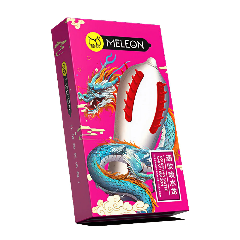 Bao cao su Meleon Dragon Water Hồng 2 gân gai dọc hộp 2 cái