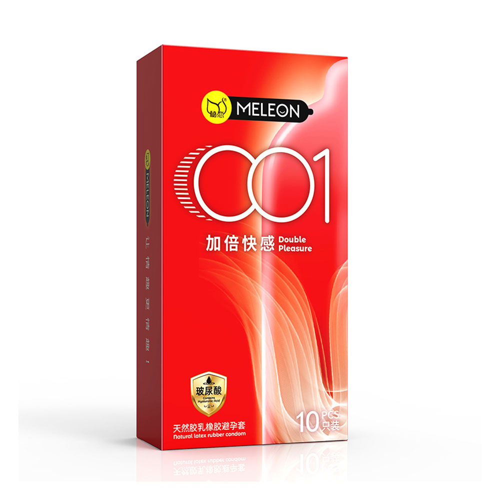 Bao cao su Meleon 001 Double Pleasure siêu mỏng nhiều gel hộp 10 cái