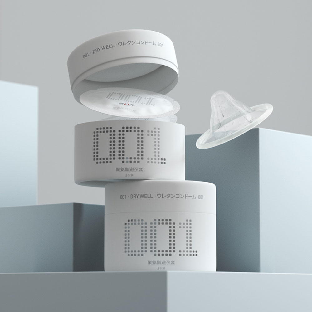 Bao cao su DryWell Super Thin PU 001 siêu mỏng hộp 3 cái
