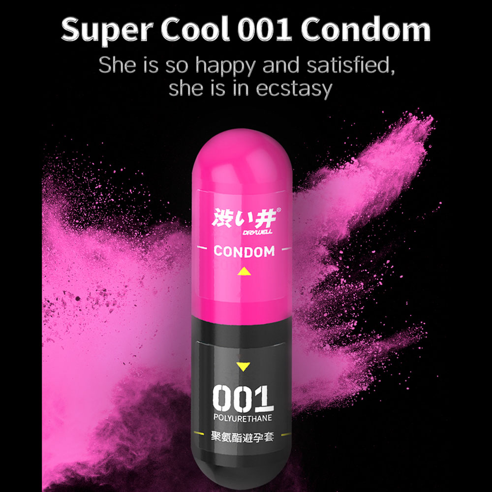 Bao cao su DryWell PU 001 Numbness Orgasm – Siêu mỏng tăng độ nhạy – Vỉ 3 viên