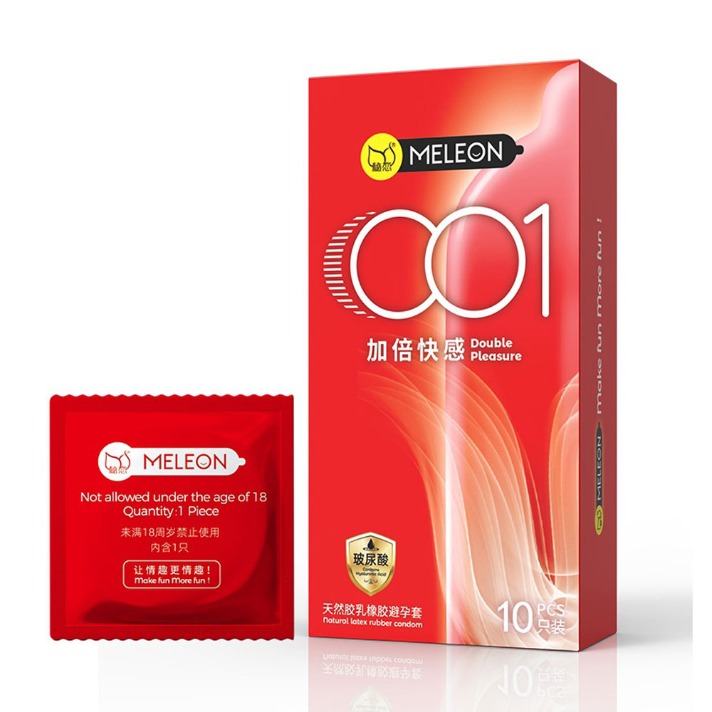 Bao cao su Meleon 001 Double Pleasure siêu mỏng nhiều gel hộp 10 cái