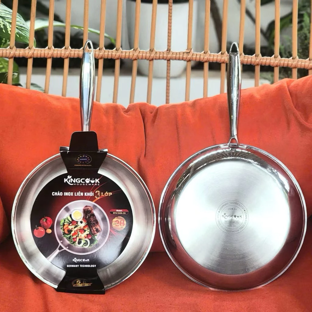 Chảo inox 3 lớp liền khỗi Kingcook KPA 1680-28