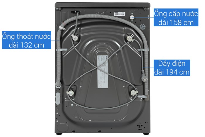 Máy giặt Whirlpool OxyCare Inverter 10.5 kg xám FWMD10502FG