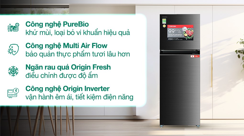 Tủ lạnh Toshiba Inverter 338 lít