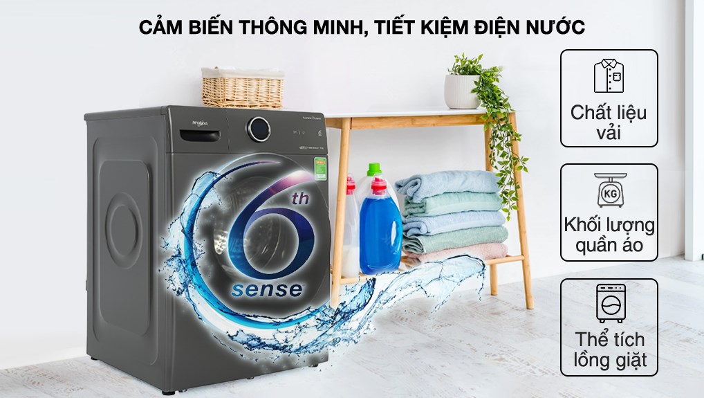 Máy giặt Whirlpool OxyCare Inverter 10.5 kg xám