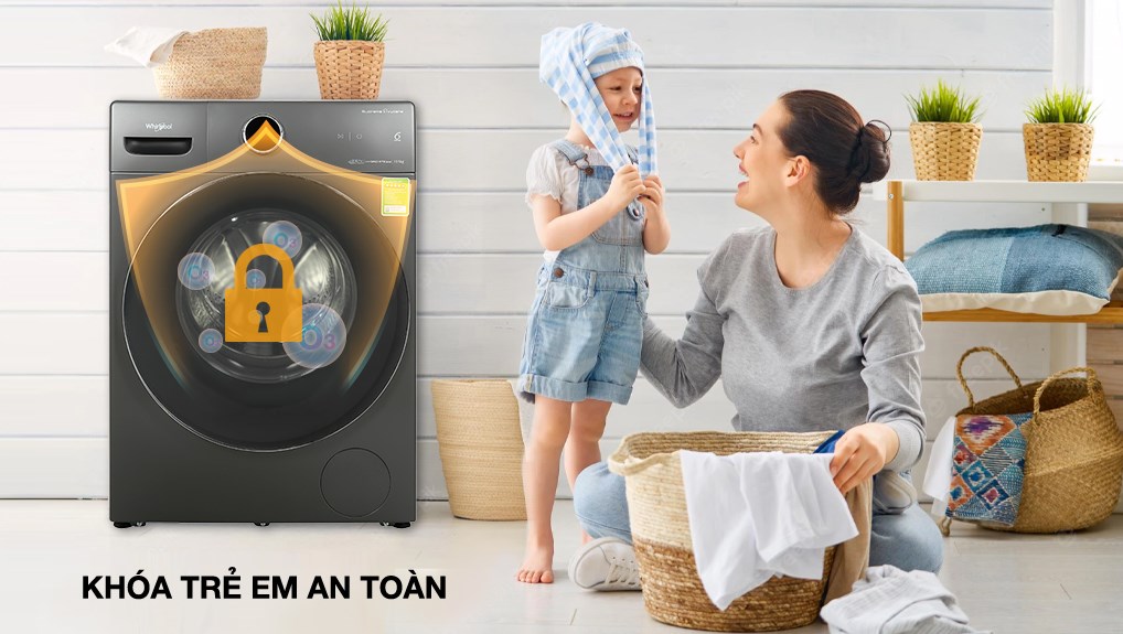 Máy giặt Whirlpool OxyCare Inverter 10.5 kg xám