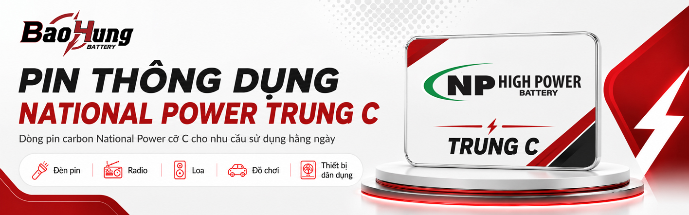 Pin Trung C - National Power - Pin Thông Dụng