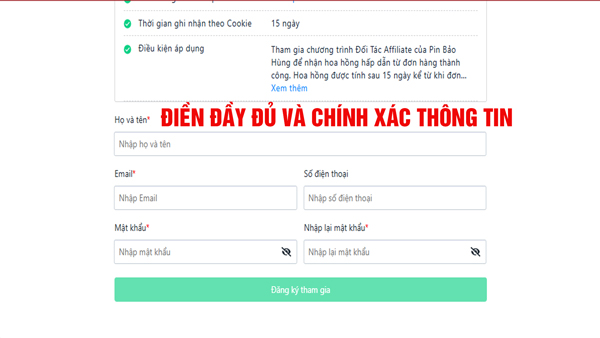 Hướng Dẫn Đăng Ký Làm Đối Tác Affiliate Của Pin Bảo Hùng – Đơn Giản, Miễn Phí!