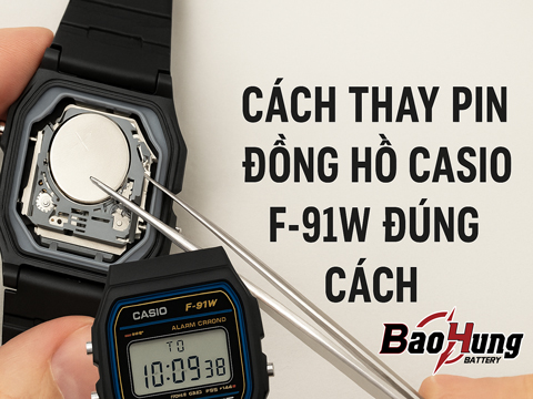 🛠️ Cách Thay Pin Đồng Hồ Casio F-91W Đúng Cách – Nhanh Gọn, An Toàn