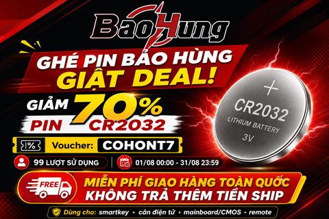 Giật Deal Tháng 8 – Giảm 70% Pin CR2032, Miễn Phí Giao Hàng Toàn Quốc