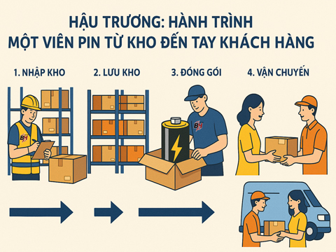 Hậu Trường: Hành Trình Một Viên Pin Từ Kho Đến Tay Khách Hàng