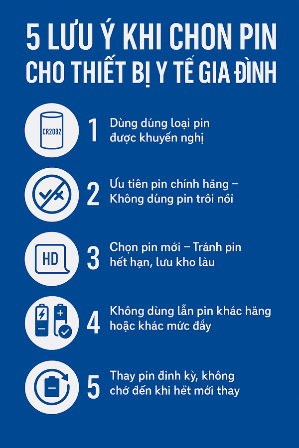 5 Lưu Ý Khi Chọn Pin Cho Thiết Bị Y Tế Gia Đình