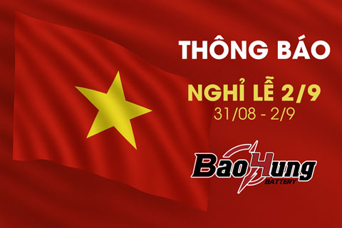 Thông Báo Nghỉ Lễ 2/9 – Pin Bảo Hùng