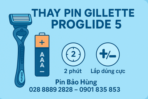 Thay Pin Gillette ProGlide 5 – Dùng 1 Viên AAA, Nhanh Trong 2 Phút