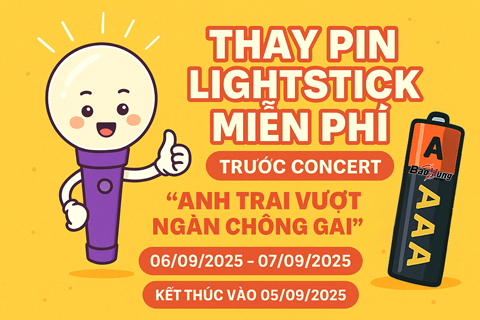 Thay Pin Lightstick Miễn Phí Trước Concert Anh Trai Vượt Ngàn Chông Gai