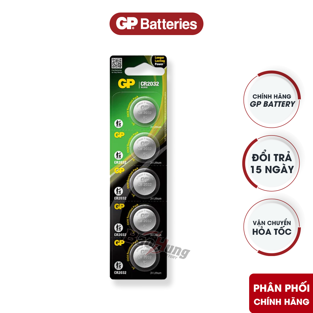 Pin GP CR2032 Lithium 3V dùng cho nến LED tealight và dây đèn LED trang trí mini