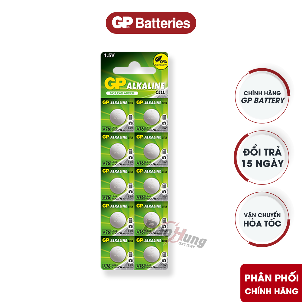 Pin cúc áo GP Alkaline LR44 dùng cho đồ chơi và đèn LED trang trí