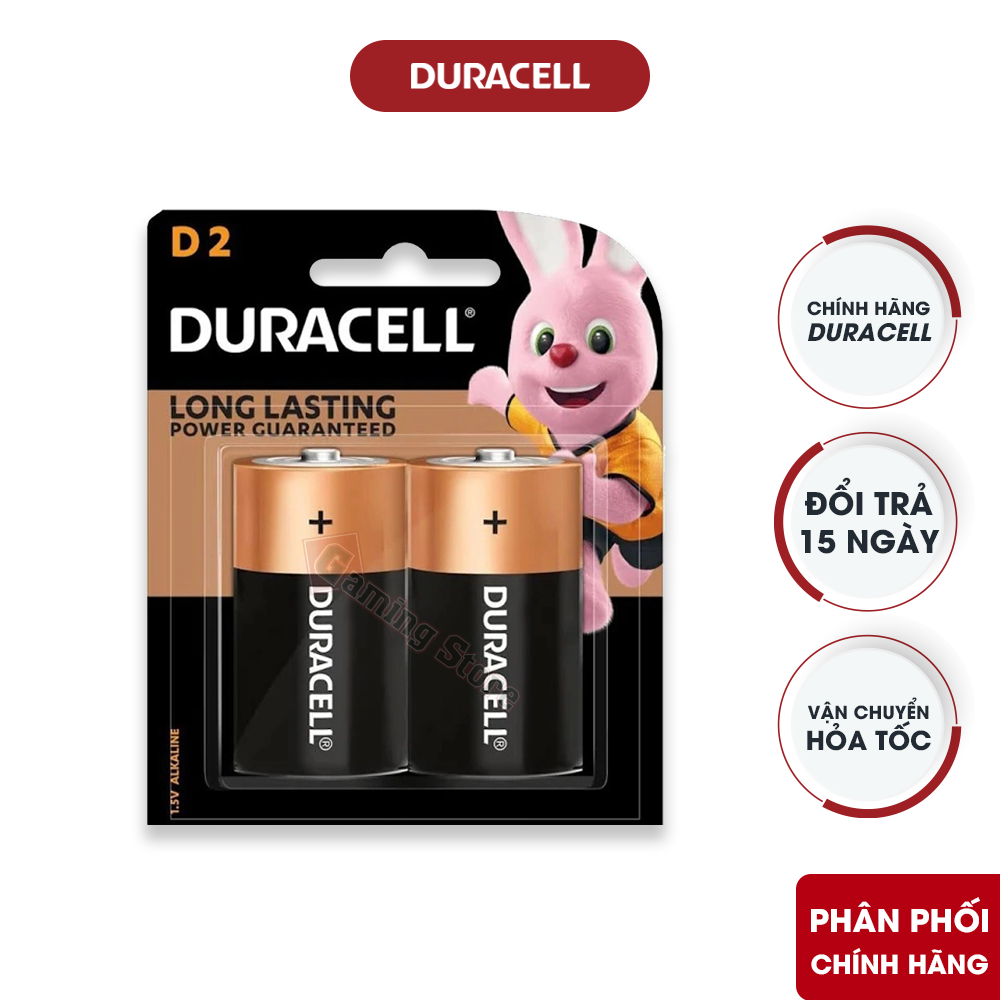 Pin đại Duracell Coppertop alkaline cỡ D 1.5V dùng cho đèn pin và bếp gas