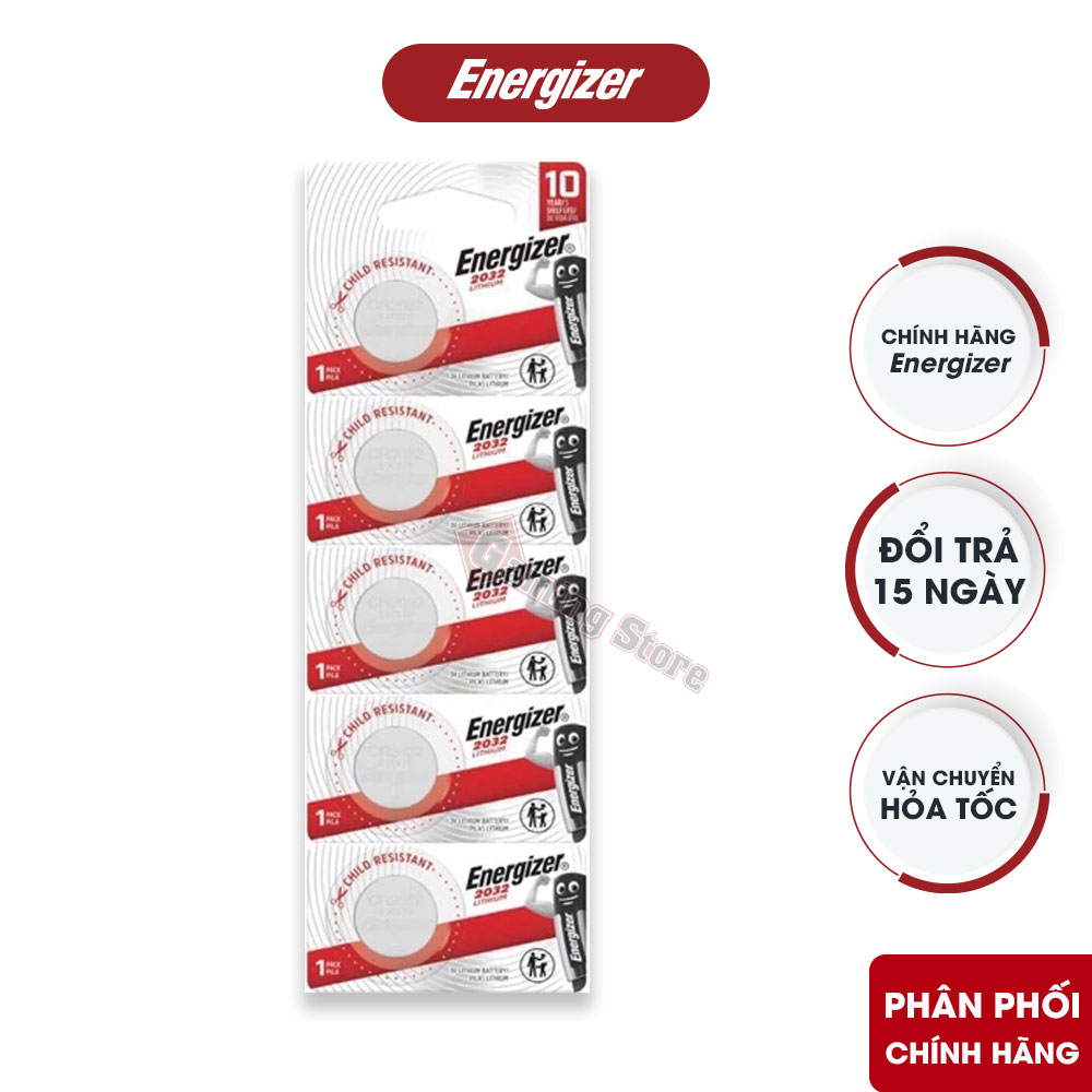 Pin Energizer CR2032 Lithium 3V nhẹ, mỏng cho mắt kính LED phát sáng dự tiệc