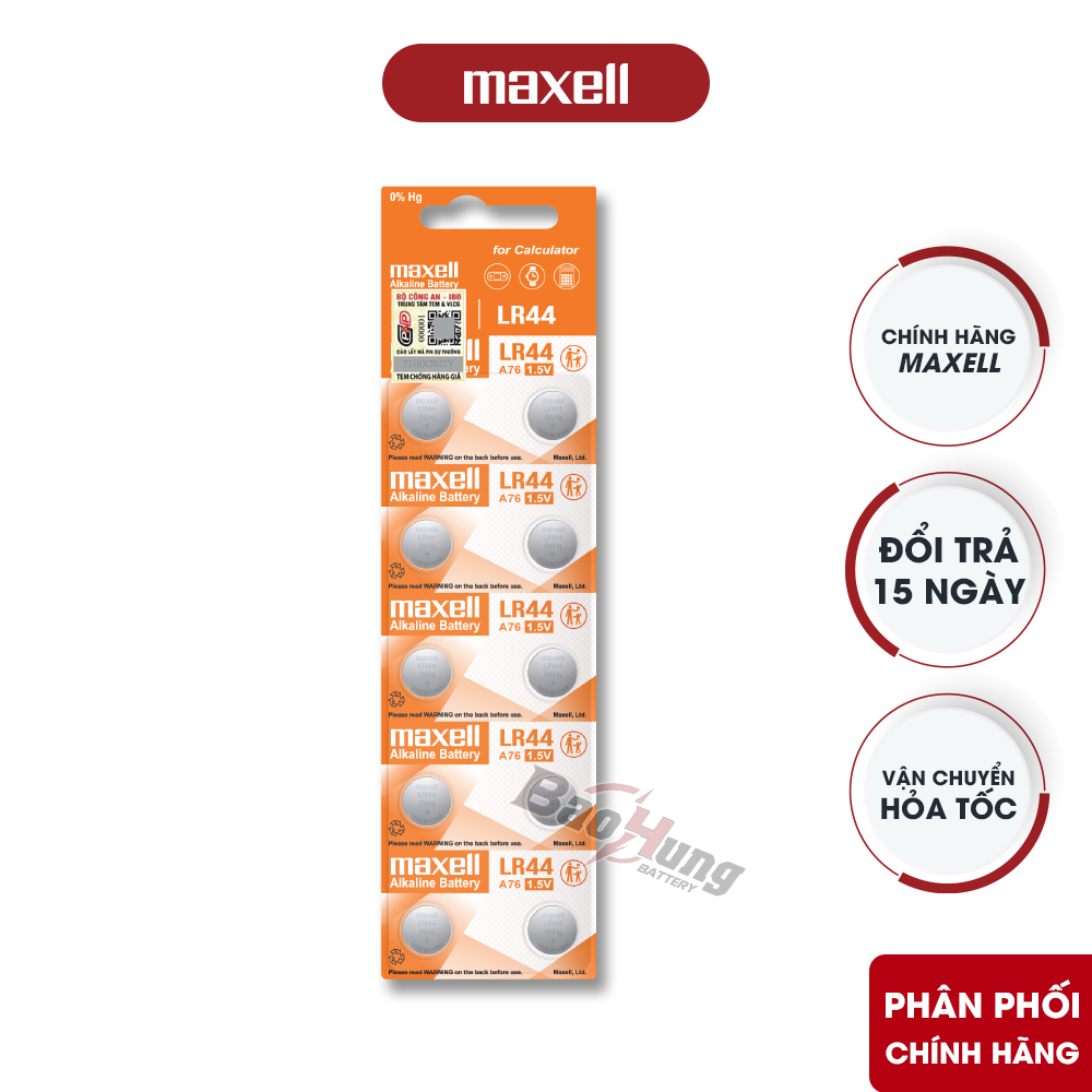 Pin Maxell Alkaline LR44 AG13 cho thước kẹp điện tử và panme điện tử