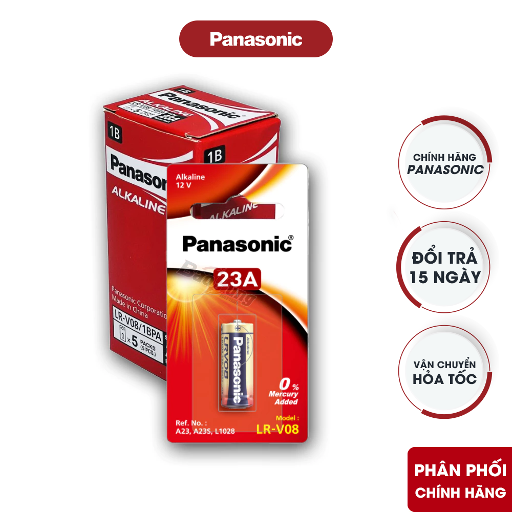 Pin Panasonic Alkaline A23 12V chính hãng thay cho nút gọi nhân viên quán cà phê và khách sạn