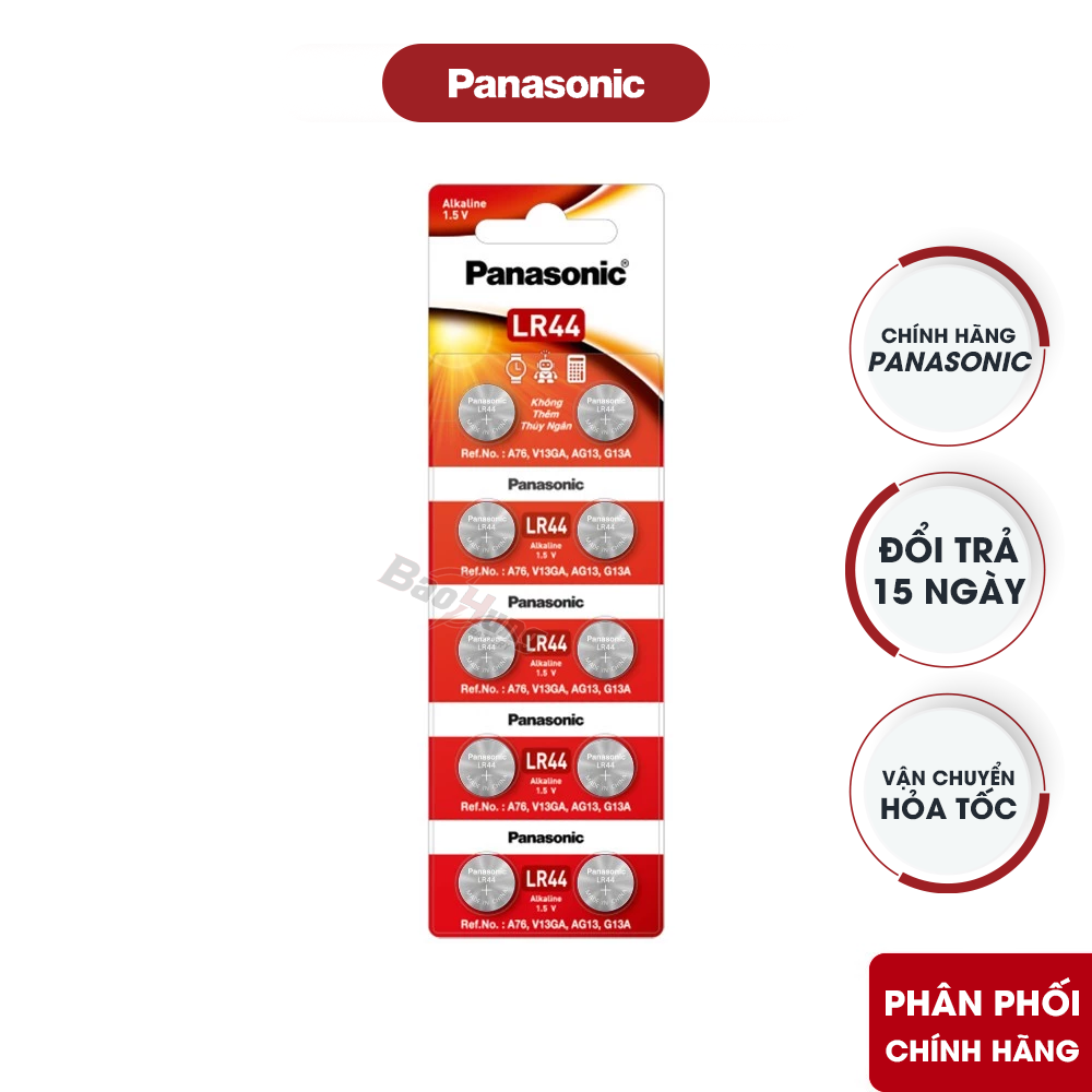 Pin Panasonic Alkaline LR44 dùng cho panme điện tử và đồng hồ so trong xưởng cơ khí