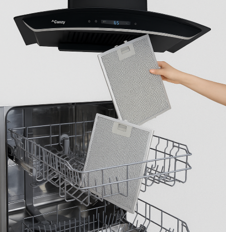 Hướng dẫn vệ sinh tấm lưới lọc dầu mỡ máy hút mùi bằng máy rửa bát hiệu quả nhất