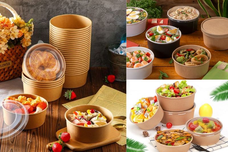 Bát giấy được sản xuất với nhiều kích thước khác nhau để phù hợp cho từng loại món ăn