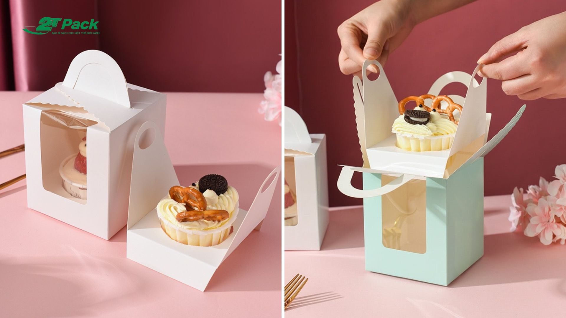 Hộp đựng bánh cupcake 1 bánh