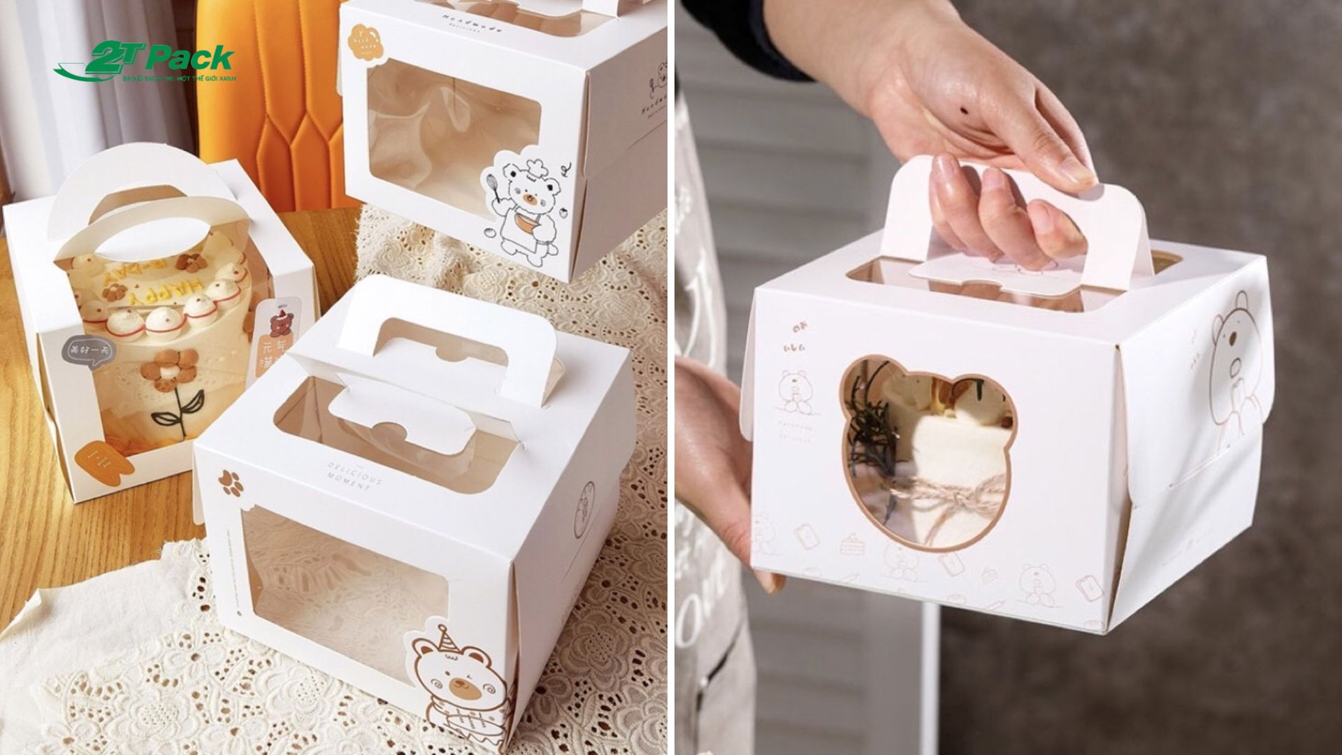 Hộp đựng bánh sinh nhật thiết kế đẹp, chắc chắn