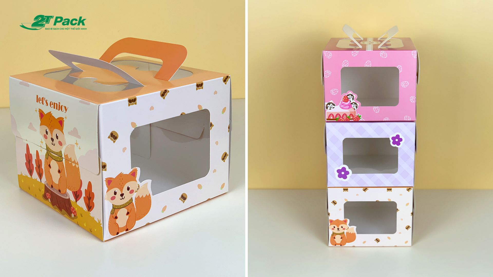 Mẫu hộp đựng bánh sinh nhật cute dành cho trẻ em